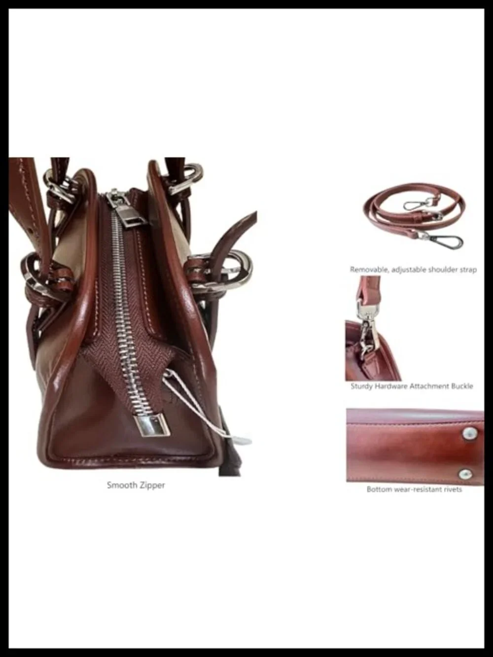 Genuine Leather Satchel Bag Women Small Crossbody Handbag Zip Top Handle Purse